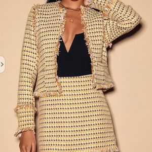 🎉HP🎉Boss Girl Yellow Multi Tweed Jacket -Lulu's